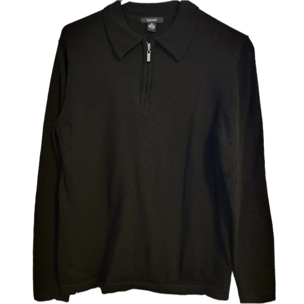 ALFANI Quarter-Zip Sweater 100% Merino Wool